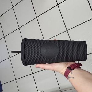 USED Matte black studded Starbucks cup 24 oz